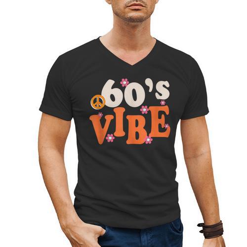 60's Vibe Retro Nostalgia Classic Mixtape Era 1960s Party Men's V-Neck T-Shirt - Figerry