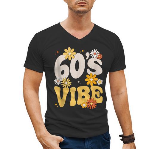 60's Vibe Vintage Nostalgia Mixtape Era 1960s Party Groovy Men's V-Neck T-Shirt - Figerry