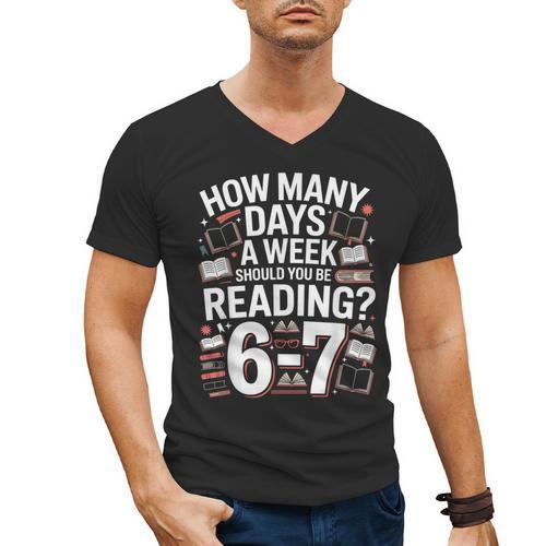 67 For Reading With Books Men's V-Neck T-Shirt - Bookorys DE
