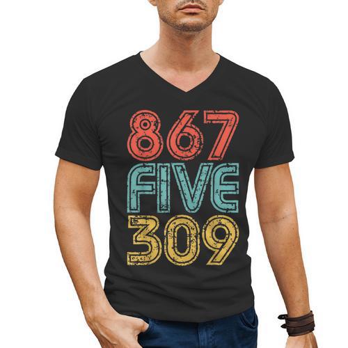 8675309 Retro Vintage 80's 90's Music Nostalgia Men's V-Neck T-Shirt - Figerry