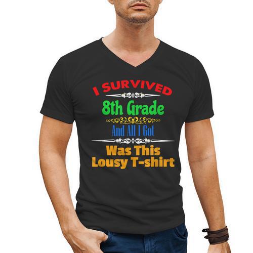 8th Grade Graduation Boys Girls Grad Education Men's V-Neck T-Shirt - Best Gift Smart