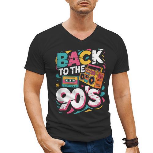 90's Nineties Nostalgia Costume Party Back To The 90s Men's V-Neck T-Shirt - Figerry