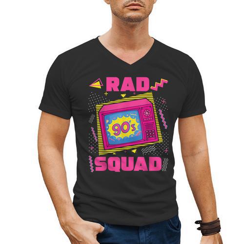 90s Rad Squad Retro Television 90s Aesthetic Nostalgia Men's V-Neck T-Shirt - Figerry