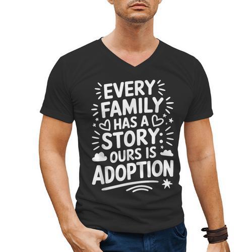Adoptive Mom Adoption Dad And Adoption Day Foster Care Men's V-Neck T-Shirt - Father's Day Fun