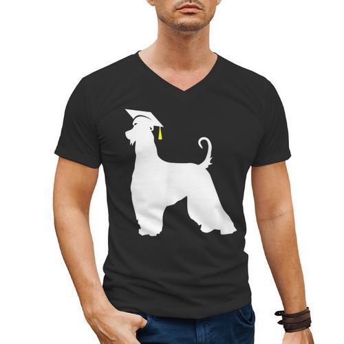 Afghan Hound Graduation Dog Graduate Men Women Kids Men's V-Neck T-Shirt - Best Gift Smart