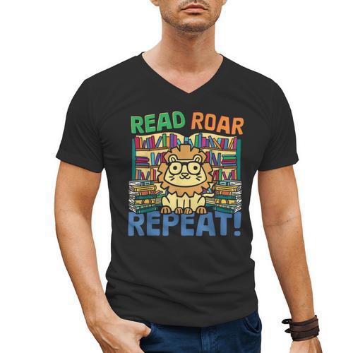 Animals Read Reading Book Library First Day Of School Kids Men's V-Neck T-Shirt - Bookorys AU