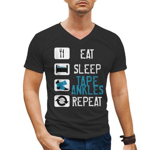 Athletic Trainer Eat Sleep Tape Ankles Graduation Men's V-Neck T-Shirt - Best Gift Smart