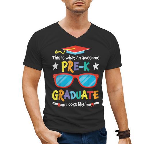 What An Awesome Pre-K Graduate Looks Like 2025 Graduation Men's V-Neck T-Shirt - Best Gift Smart
