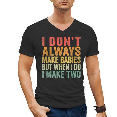 Baby Twins For Pregnant Mum Dad Men's V-Neck T-Shirt - Father's Day Fun