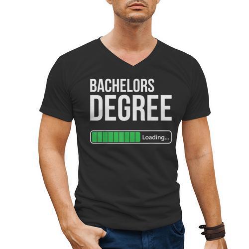 Bachelors Degree Loading College Student Graduation Men's V-Neck T-Shirt - Best Gift Smart
