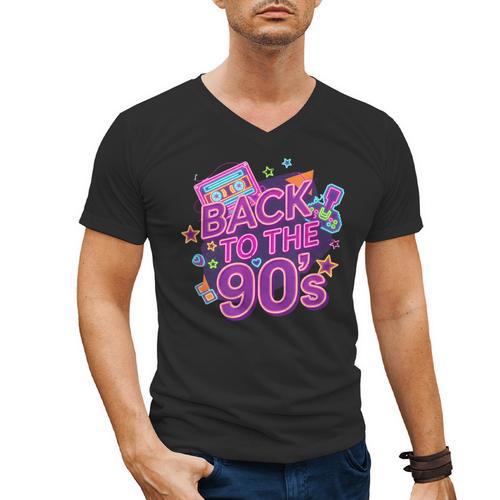 Back To The 90s Retro Nostalgia Men's V-Neck T-Shirt - Figerry