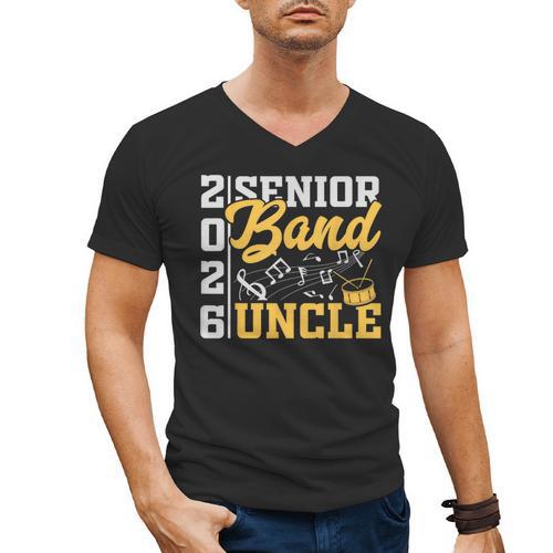 Band Senior Uncle Class Of 2026 Graduation Graduate Men's V-Neck T-Shirt - Best Gift Smart