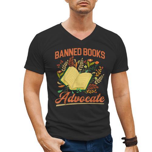 Banned Books Week Read Banned Books Reader Men's V-Neck T-Shirt - Bookorys CA