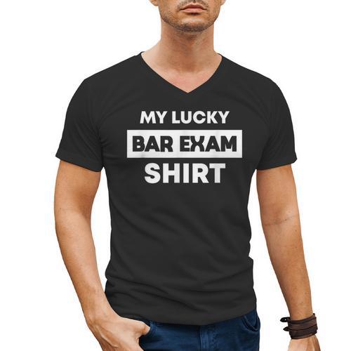 Bar Exam Tee Shirt Lucky Law School Graduation Men's V-Neck T-Shirt - Best Gift Smart