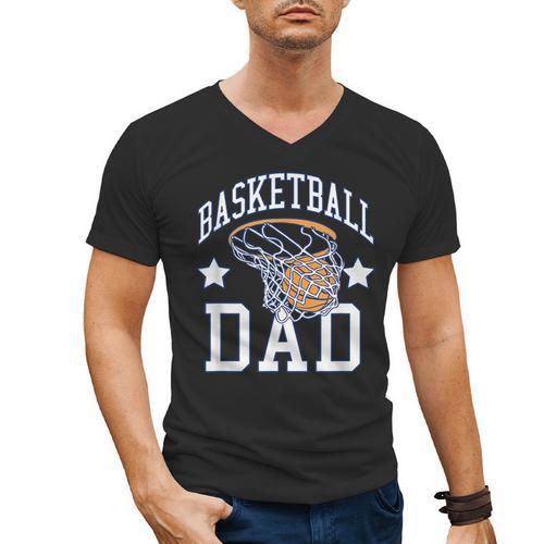 Basketball Dad Coach Sports Fan Men's V-Neck T-Shirt - Father's Day Fun