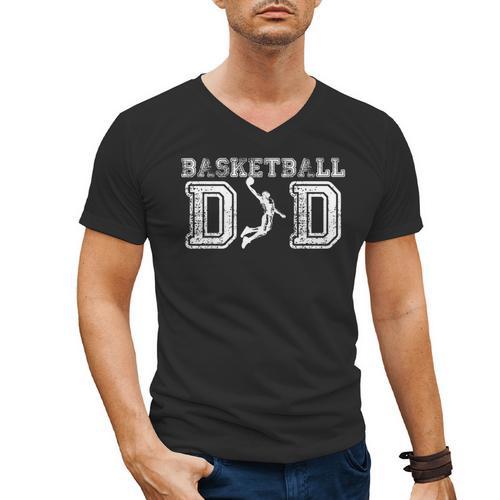 Basketball Dad TShirt Fathers Day For Daddy Papa Father Men's V-Neck T-Shirt - Father's Day Fun