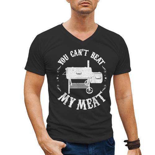 BBQ Pit Reverse Flow Smoker Accessory Dad Grill Men's V-Neck T-Shirt - Father's Day Fun