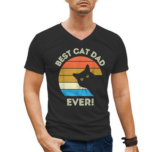 Best Cat Dad Ever Men Men's V-Neck T-Shirt - Father's Day Fun