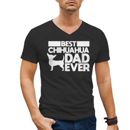 Best Chihuahua Dad Ever t Shirt For Men Dog Father Gift Idea Men's V-Neck T-Shirt - Father's Day Fun