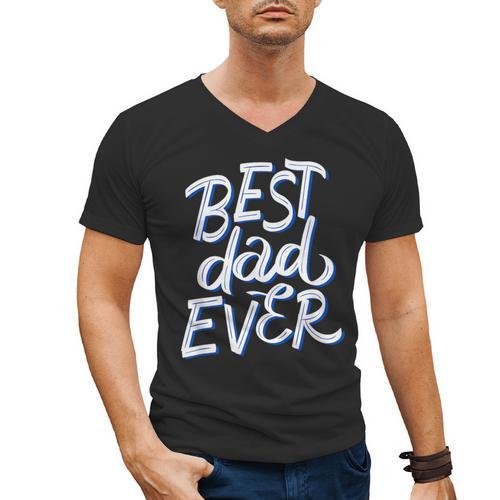 Best Dad Ever Men's V-Neck T-Shirt - Father's Day Fun