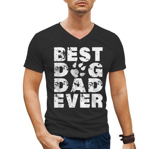 Best Dog Dad Ever Shirt Dog Father Men Women Girls Kids Men's V-Neck T-Shirt - Father's Day Fun