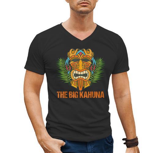 The Big Kahuna Hawaiian Tiki Dad Boss T-Shirt Men's V-Neck T-Shirt - Father's Day Fun