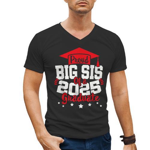 Big Sis Of a 2025 Graduate Class Senior Graduation Grad 25 Men's V-Neck T-Shirt - Best Gift Smart