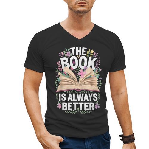 The Book Is Always Better Men's V-Neck T-Shirt - Bookorys CA