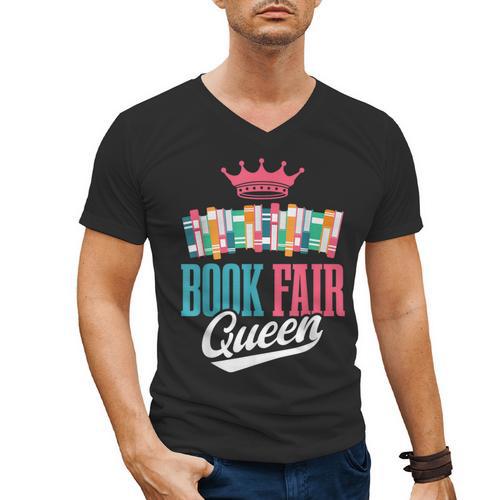 Book Fair Queen Men's V-Neck T-Shirt - Bookorys