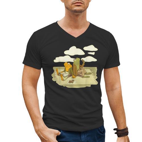 Book Frog Toad Vintage Book Frog Book Frog Reading Book Men's V-Neck T-Shirt - Bookorys