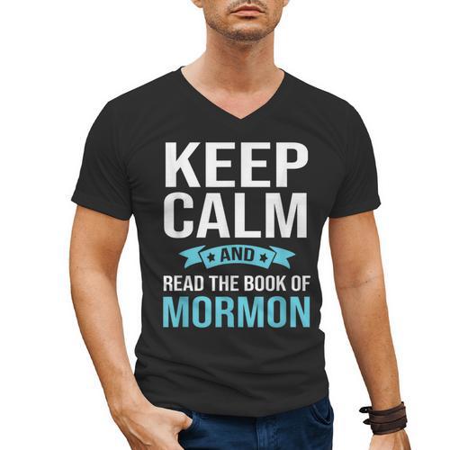 Book Of Mormon LDS Missionary Church Of Latter Day Saints Men's V-Neck T-Shirt - Bookorys