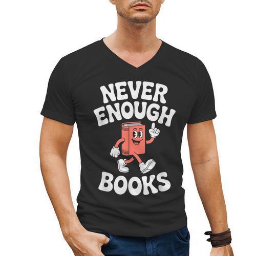 Books Or Book Reading Retro Men's V-Neck T-Shirt - Bookorys DE