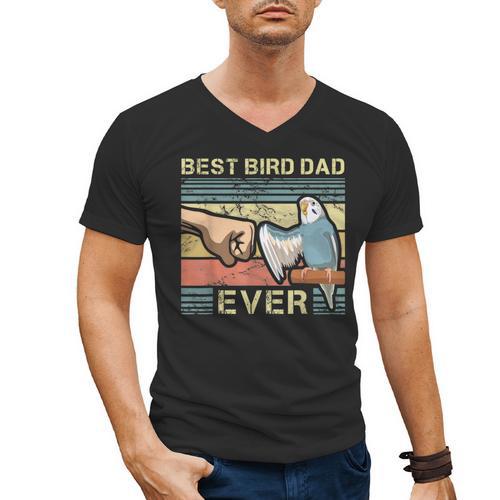 Budgie Dad Bird Lover Father Animal Enthusiast Bird Guy Men's V-Neck T-Shirt - Father's Day Fun
