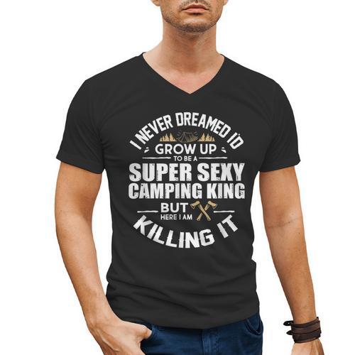Camping Men Camper RV Camping Vacation Camping Dad Men's V-Neck T-Shirt - Father's Day Fun