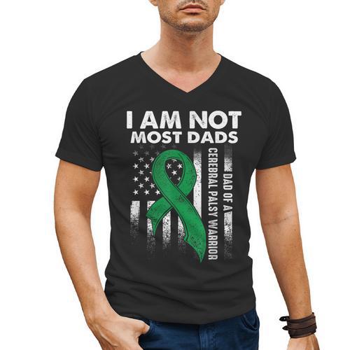 Cerebral Palsy CP Awareness Most Dads Warrior Survivor DA1 Men's V-Neck T-Shirt - Father's Day Fun