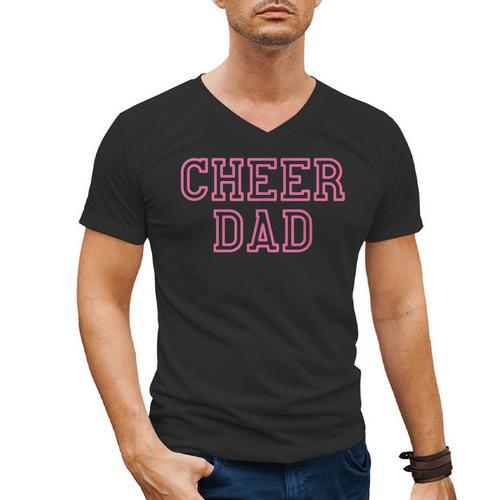 Cheer Dad Pink Cheerleading Men's V-Neck T-Shirt - Father's Day Fun
