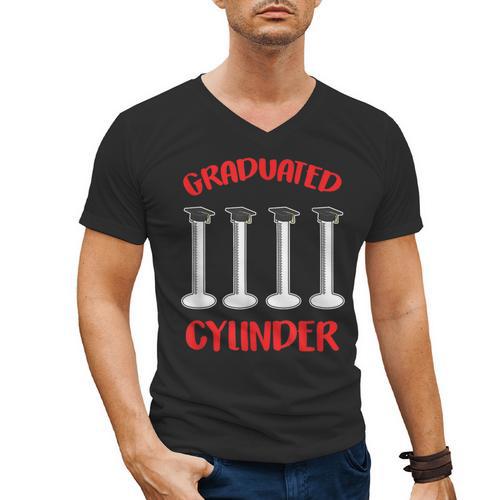 Chemistry Science Joke Graduated Cylinder Graduation T-Shirt Men's V-Neck T-Shirt - Best Gift Smart