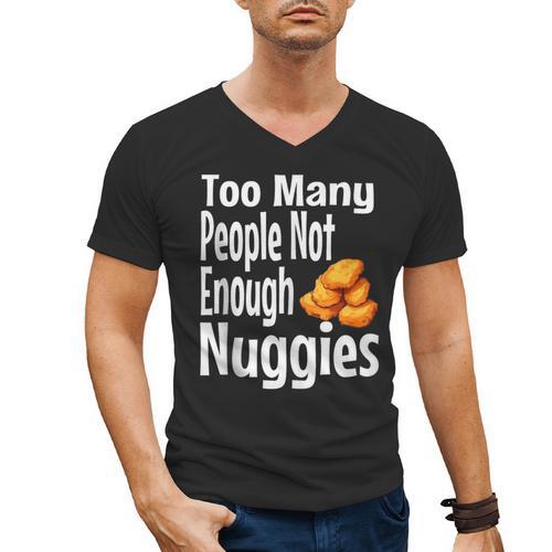 Chicken Nugget Saying Introvert Nuggie Foodie Food Men's V-Neck T-Shirt - Raresse
