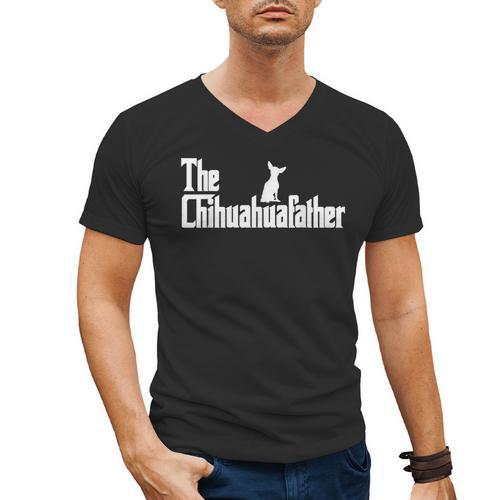 The Chihuahua Dad For Chihuahua Dad Men Dog Lovers Men's V-Neck T-Shirt - Father's Day Fun