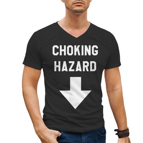 Choking Hazard Adult Dad Joke Men's V-Neck T-Shirt - Father's Day Fun