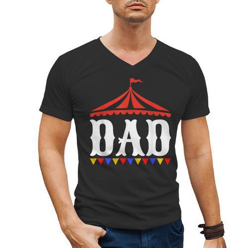 Circus Dad Of The Birthday Boy & Girl Carnival Family Outfit Men's V-Neck T-Shirt - Father's Day Fun