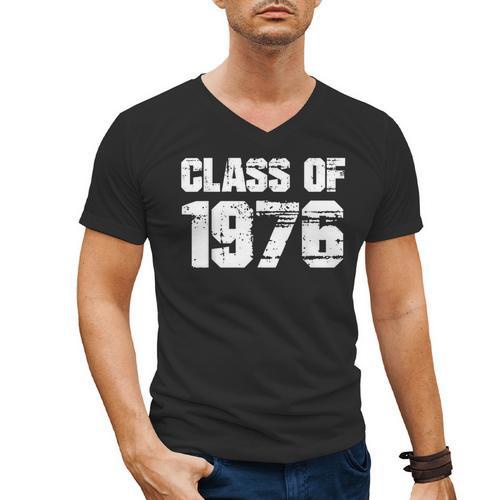 Class Of 1976 High School College Graduation Reunion T-Shirt Men's V-Neck T-Shirt - Best Gift Smart