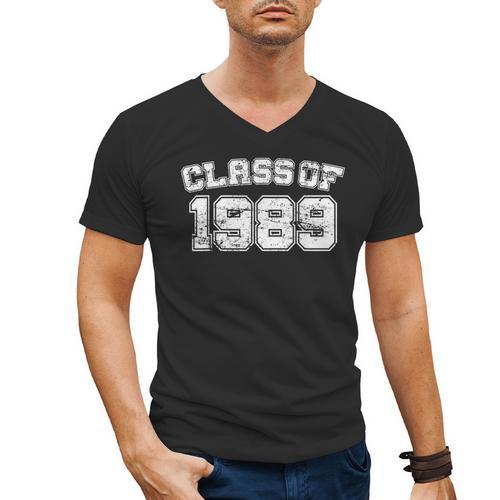Class Of 1989 89 School Tee Shirt Graduation Class Party Men's V-Neck T-Shirt - Best Gift Smart