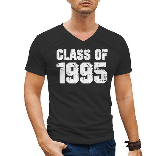 Class Of 1995 High School College Graduation Reunion T-Shirt Men's V-Neck T-Shirt - Best Gift Smart