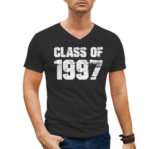 Class Of 1997 High School College Graduation Reunion T-Shirt Men's V-Neck T-Shirt - Best Gift Smart