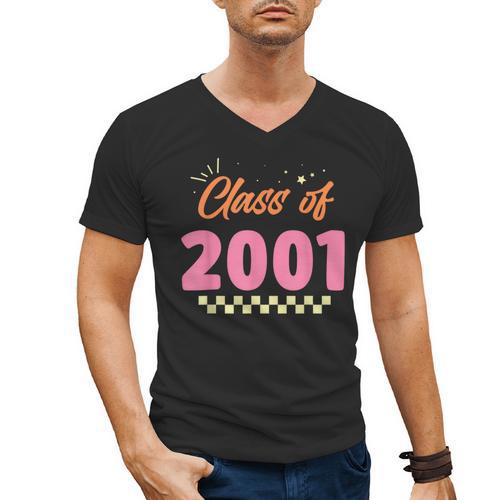 Class Of 2001 Meetup School Graduation Reunion Men's V-Neck T-Shirt - Best Gift Smart
