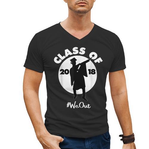 Class Of 2018 Dabbing Graduations Shirt-High School Grad Tee Men's V-Neck T-Shirt - Best Gift Smart