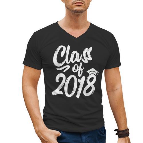 Class Of 2018 Graduation Cap Trendy Cute Men's V-Neck T-Shirt - Best Gift Smart