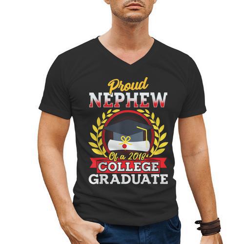 Class Of 2018 Graduation Tshirt For Nephew Of Graduate Men's V-Neck T-Shirt - Best Gift Smart
