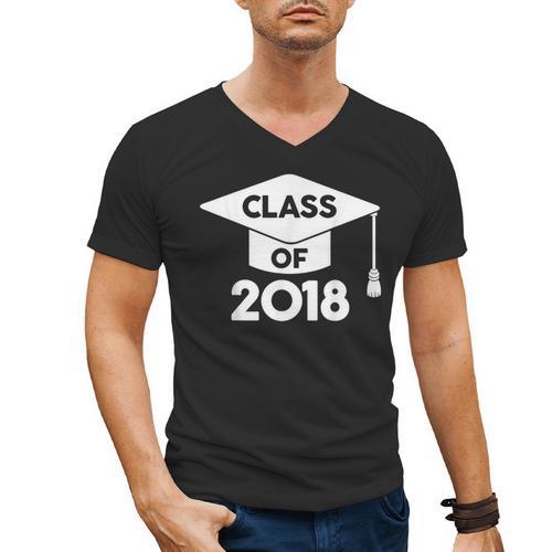 Class Of 2018 Senior T-Shirt Graduation Shirt Men's V-Neck T-Shirt - Best Gift Smart